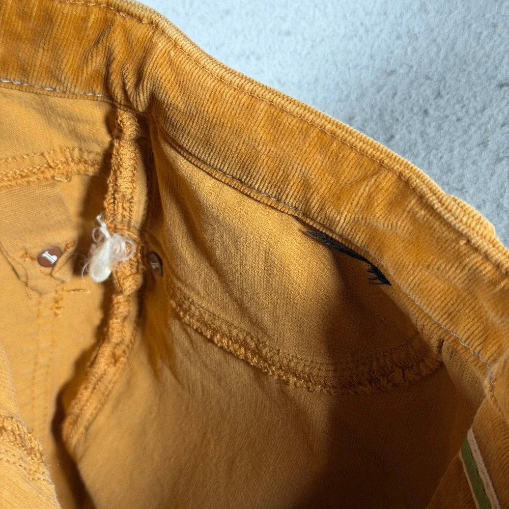 Anthropologie Pilcro Mustard‎ Yellow Corduroy Button Fly Slim Pants Size 30